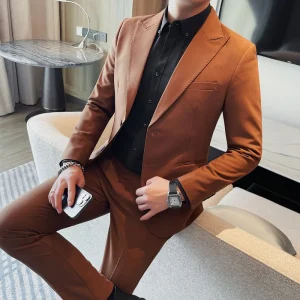 plus Size Men's M-4XL Single-Breasted 2-Button Blazer Solid Color Long Sleeve Business Casual Suit Jacket for Wedding & Office